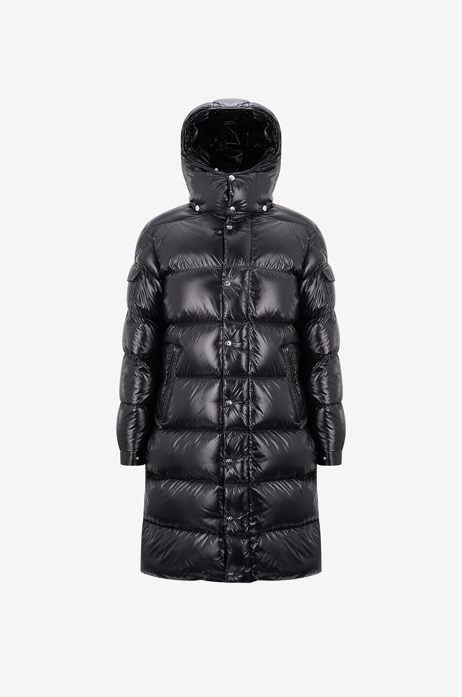 MONCLER Hanoverian long lacquered nylon down jacket Men BLACK 1
