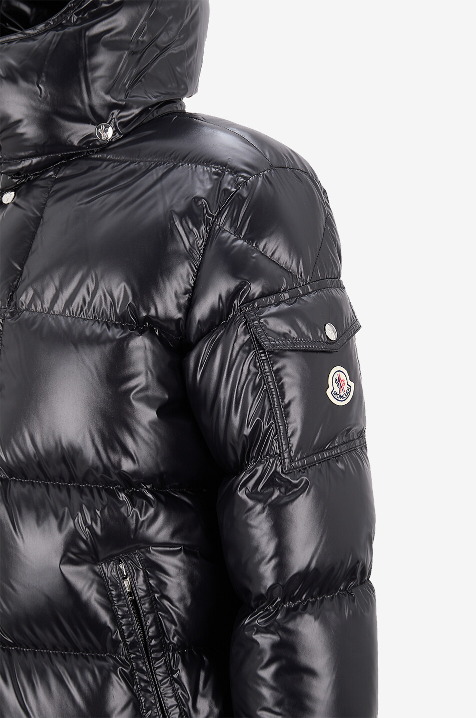 Lange lackierte Nylon-Daunenjacke Hanoverian