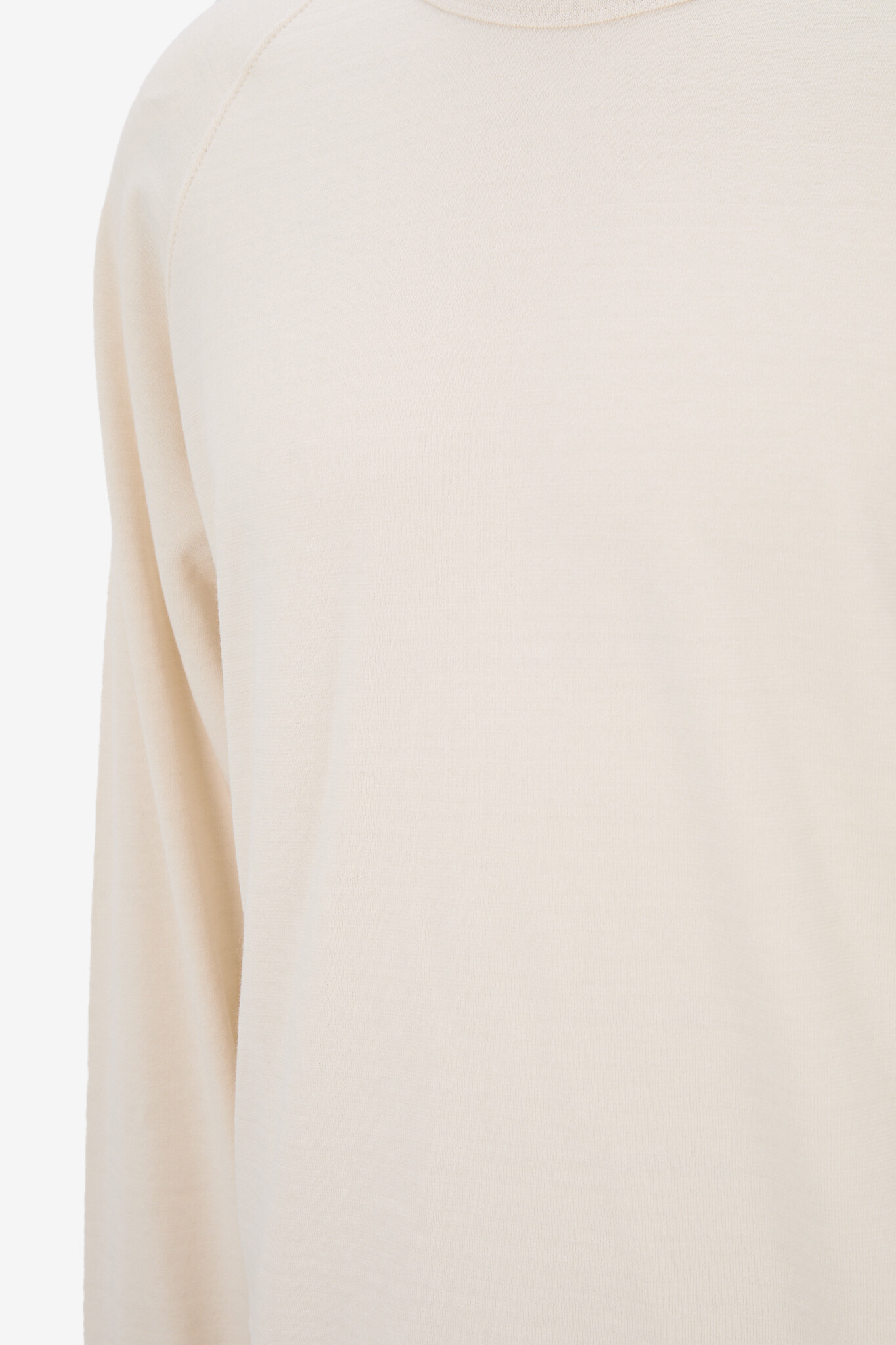 LEMAIRE Sweat-shirt à col rond en coton et laine Homme BLANC CASSE 3