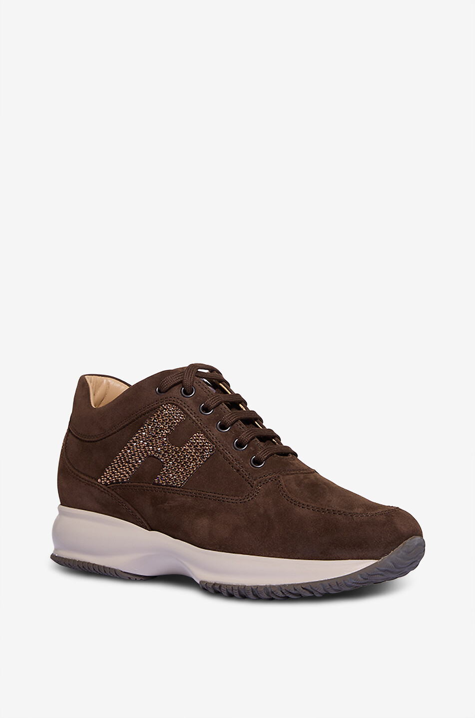 Hogan Interactive rhinestone-embellished suede sneakers