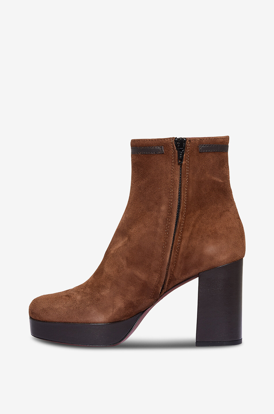 BONGENIE Wildleder-Stiefeletten mit Blockabsatz Averia Damen BRAUN 3