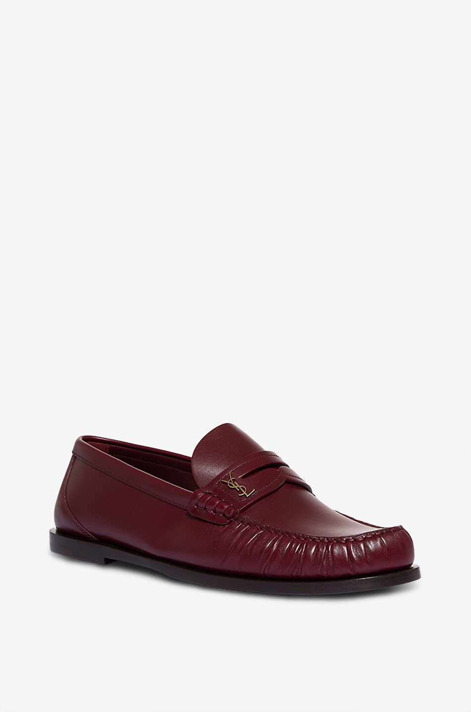 SAINT LAURENT PARIS Laurent 05 smooth leather loafers Women DARK RED 1
