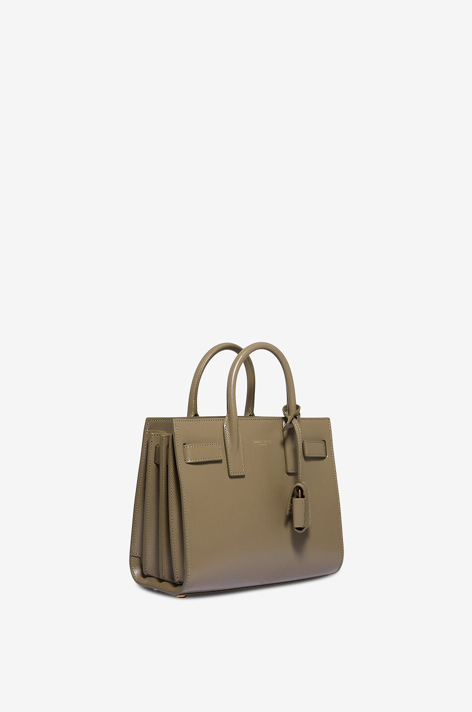 SAINT LAURENT PARIS Classic Sac De Jour Nano stiff leather handbag Women KHAKI 2