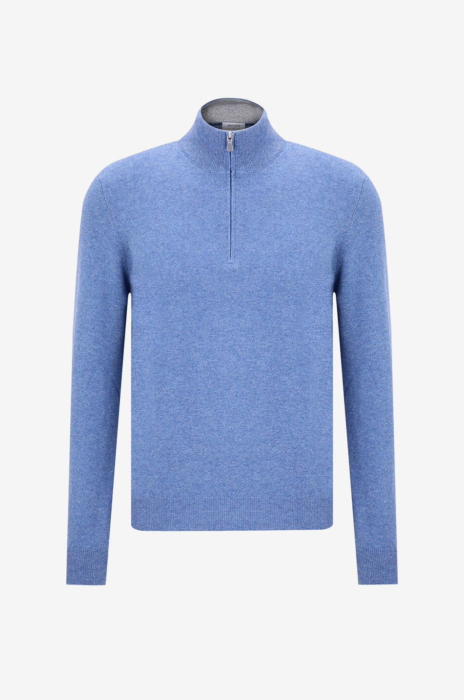 Pull fin col montant zippé en cachemire