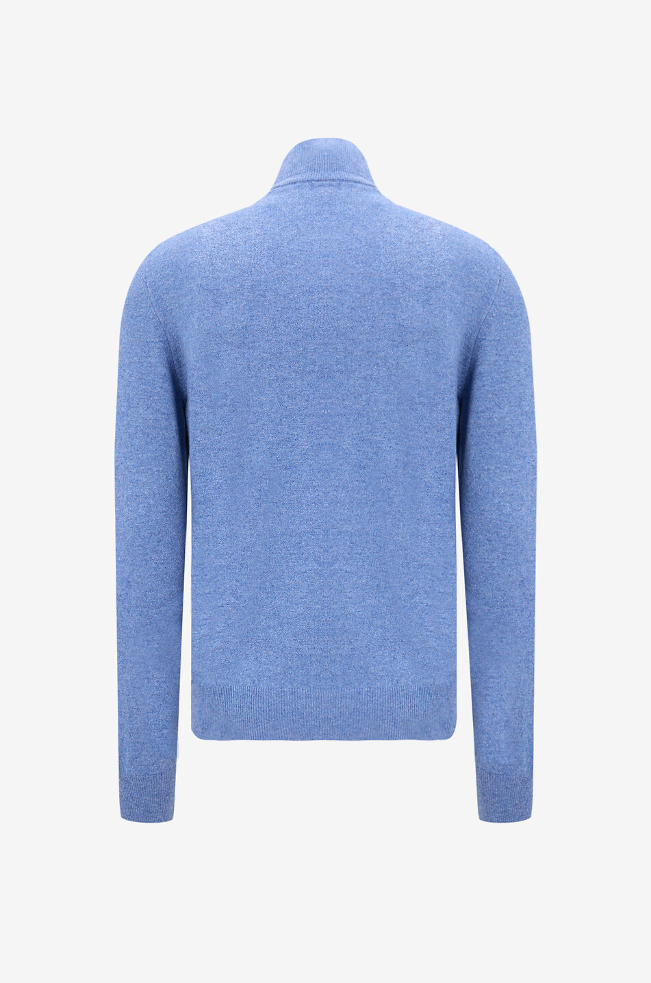 GRAN SASSO Pull fin col montant zippé en cachemire Homme BLEU MOYEN 2