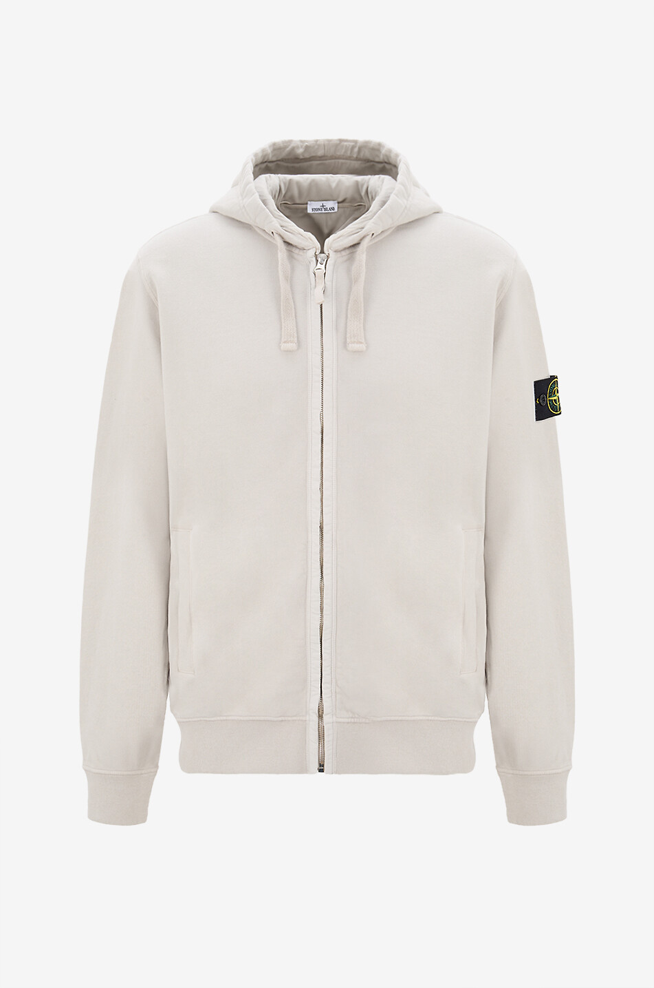 STONE ISLAND Kapuzensweatjacke 6100067 Brushed Organic Cotton Herren HELLGRAU 1
