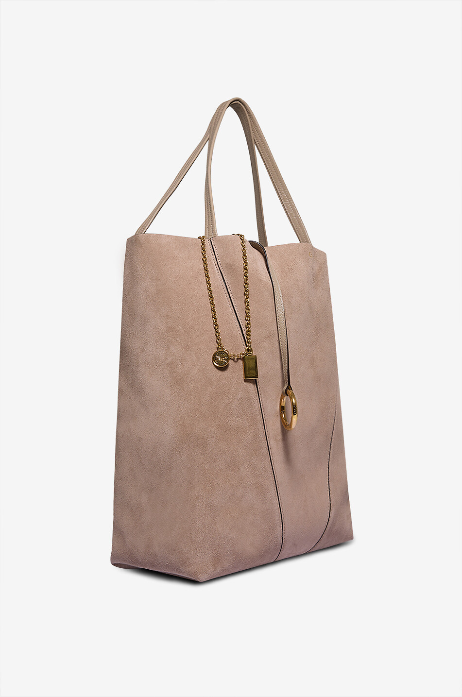 CHLOE Chloé Spin Large suede tote bag Women BEIGE 2