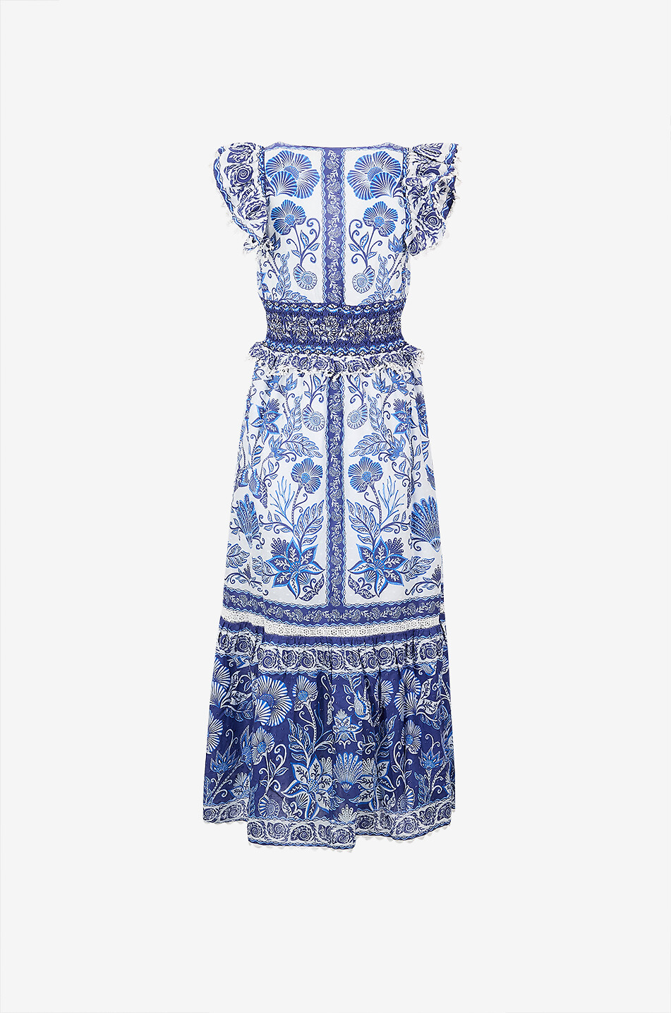 FARM RIO Shell Garden printed voile maxi dress Women BLUE 2