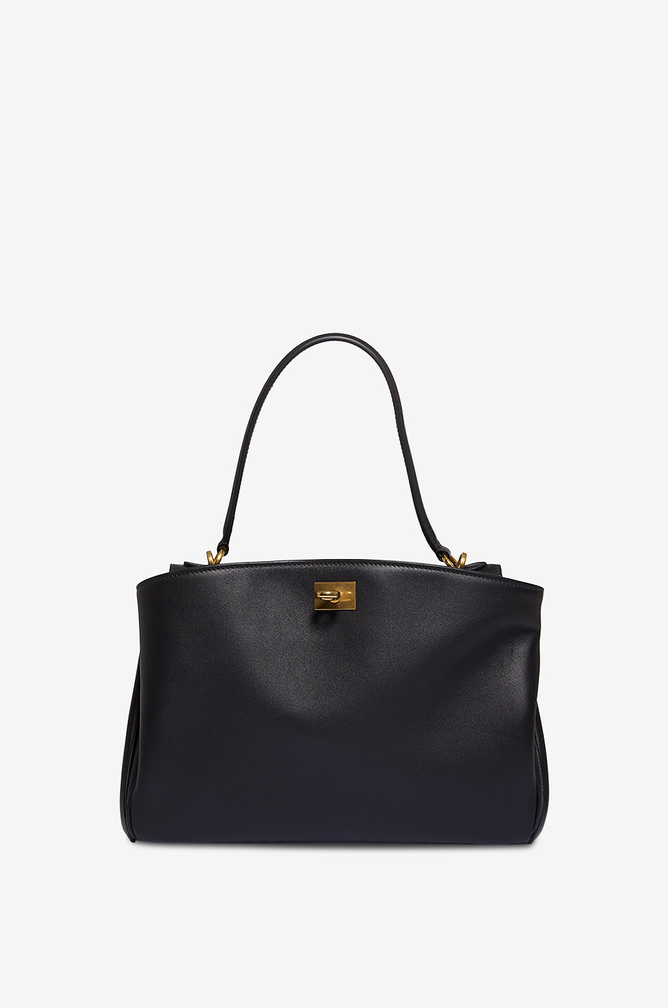 BALENCIAGA Sac à main en cuir lisse Rodeo Top Handle S Femme NOIR 1