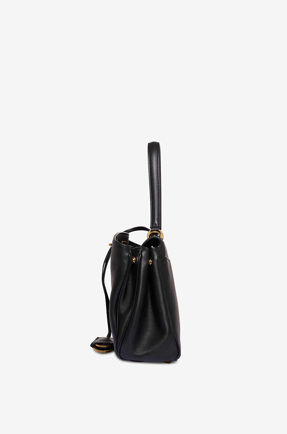 BALENCIAGA Sac à main en cuir lisse Rodeo Top Handle S Femme NOIR 4