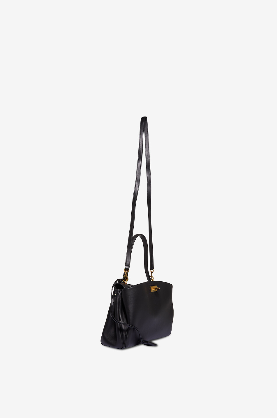 BALENCIAGA Sac à main en cuir lisse Rodeo Top Handle S Femme NOIR 5