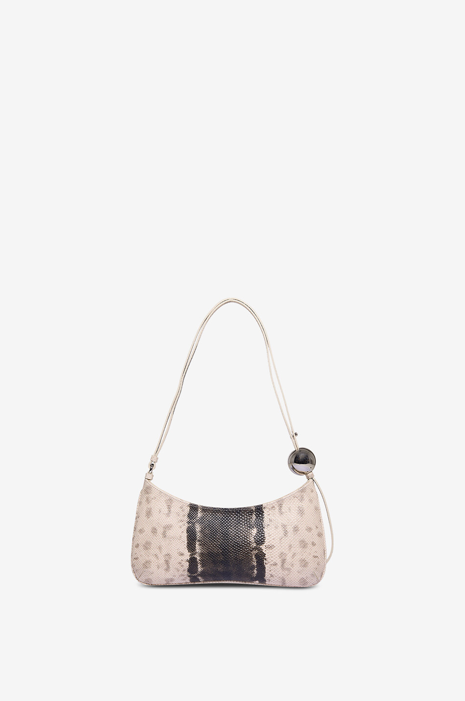 JACQUEMUS Schultertasche aus Leder in Pythonoptik Le Bisou Perle Damen BEIGE 3