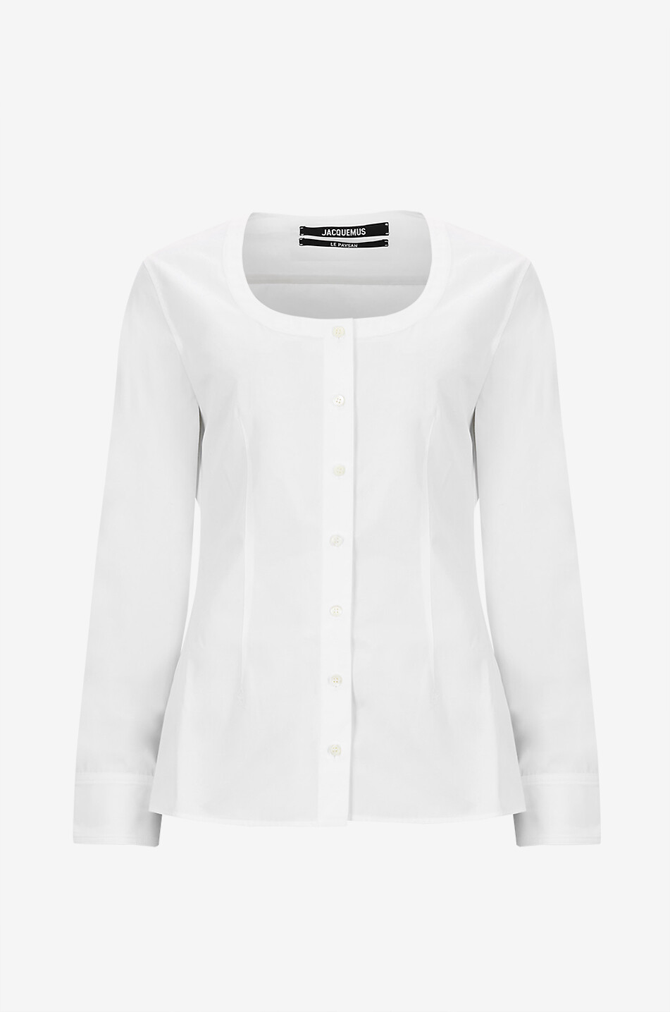 JACQUEMUS Tailliertes Hemd mit weitem Ausschnitt La chemise Tore Damen WEISS 1