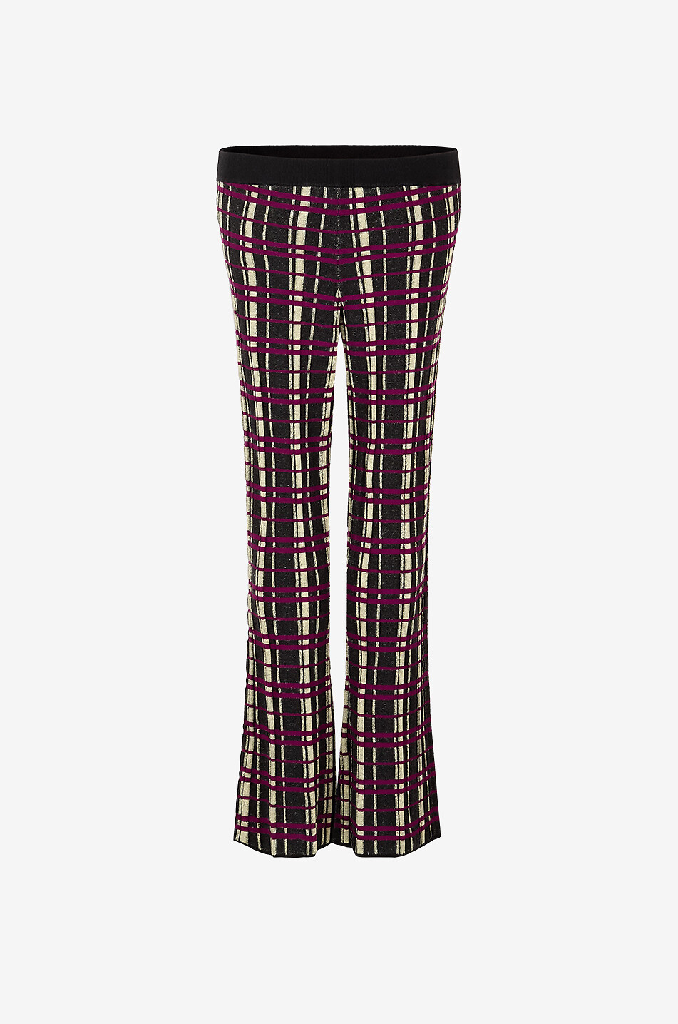 GUEST IN RESIDENCE Pantalon évasé en maille jacquard Plaid Femme MULTICOLORE 1