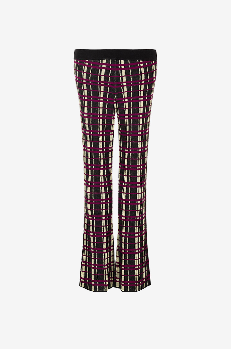 GUEST IN RESIDENCE Pantalon évasé en maille jacquard Plaid Femme MULTICOLORE 2
