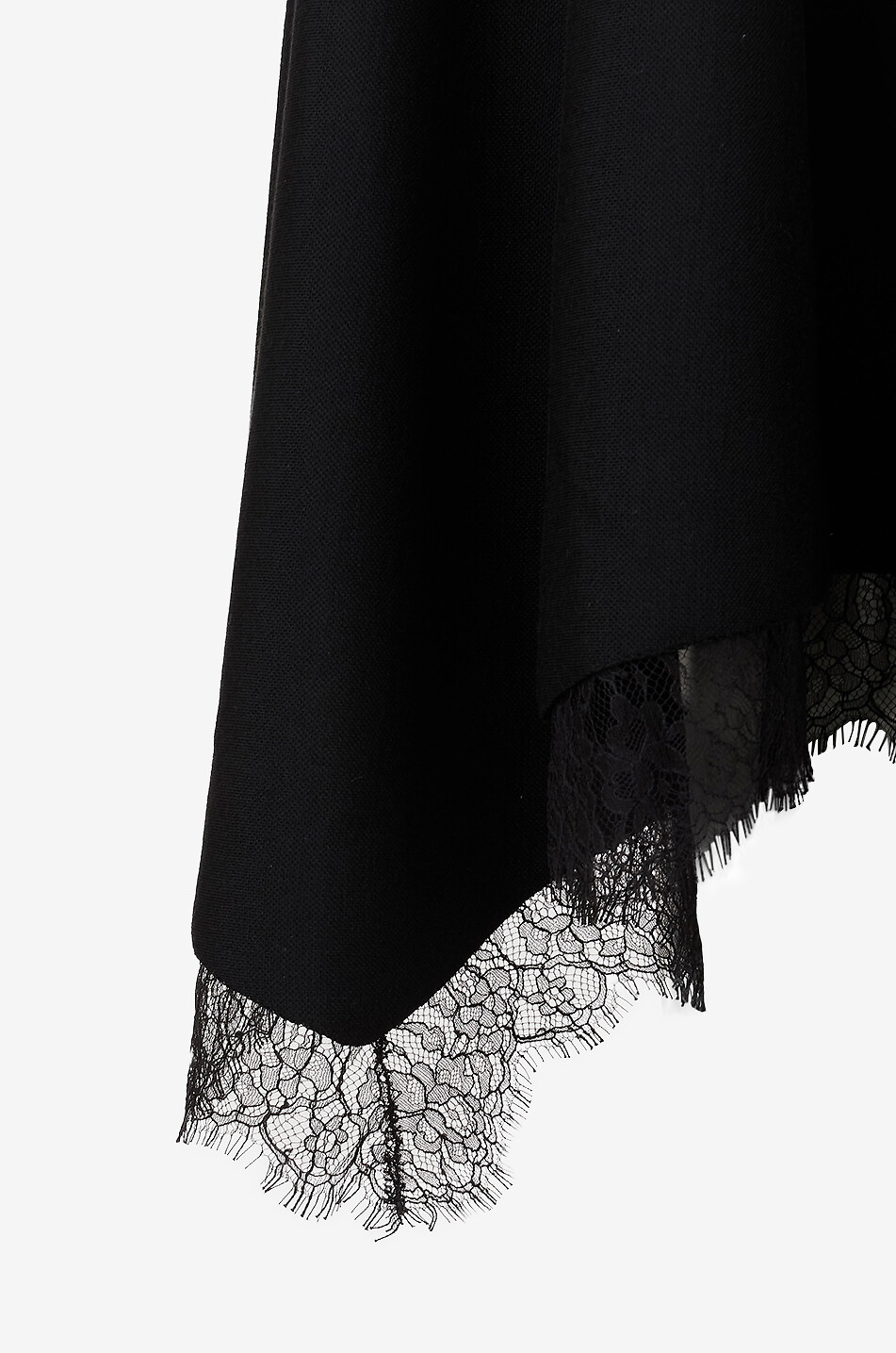 ALEXANDER McQUEEN Lace embellished sleeveless asymmetric knit dress Women BLACK 3