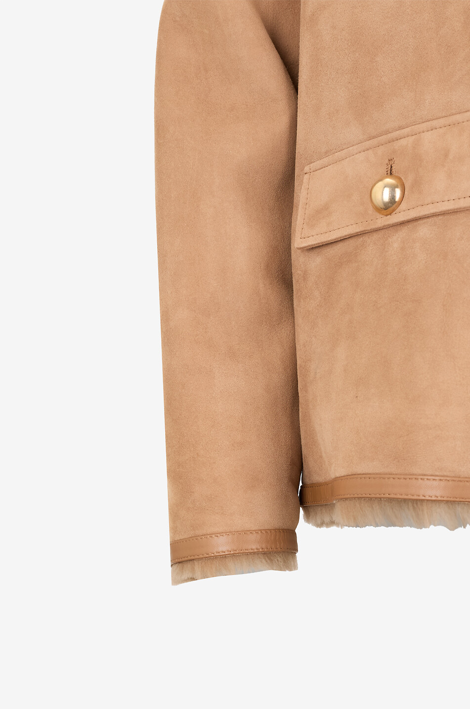 ARMA Julietta short suede shearling coat Women LIGHT BROWN 3