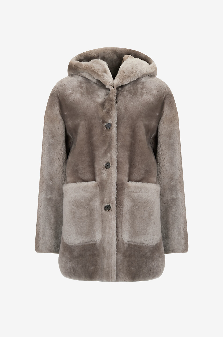 Ambra reversible shearling mid-length coat