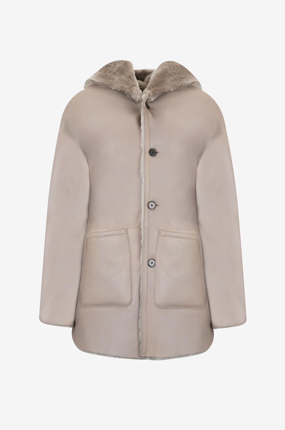 ARMA Ambra reversible shearling mid-length coat Women BEIGE 4
