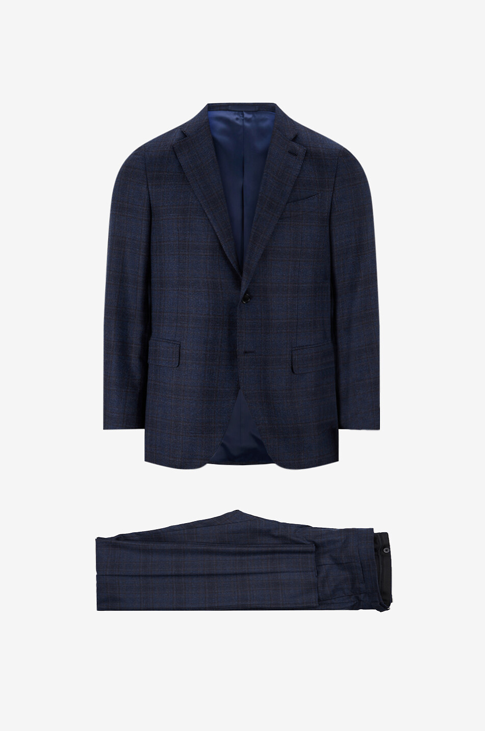 CARUSO Karierter Jacquard-Anzug Herren DUNKELBLAU 1