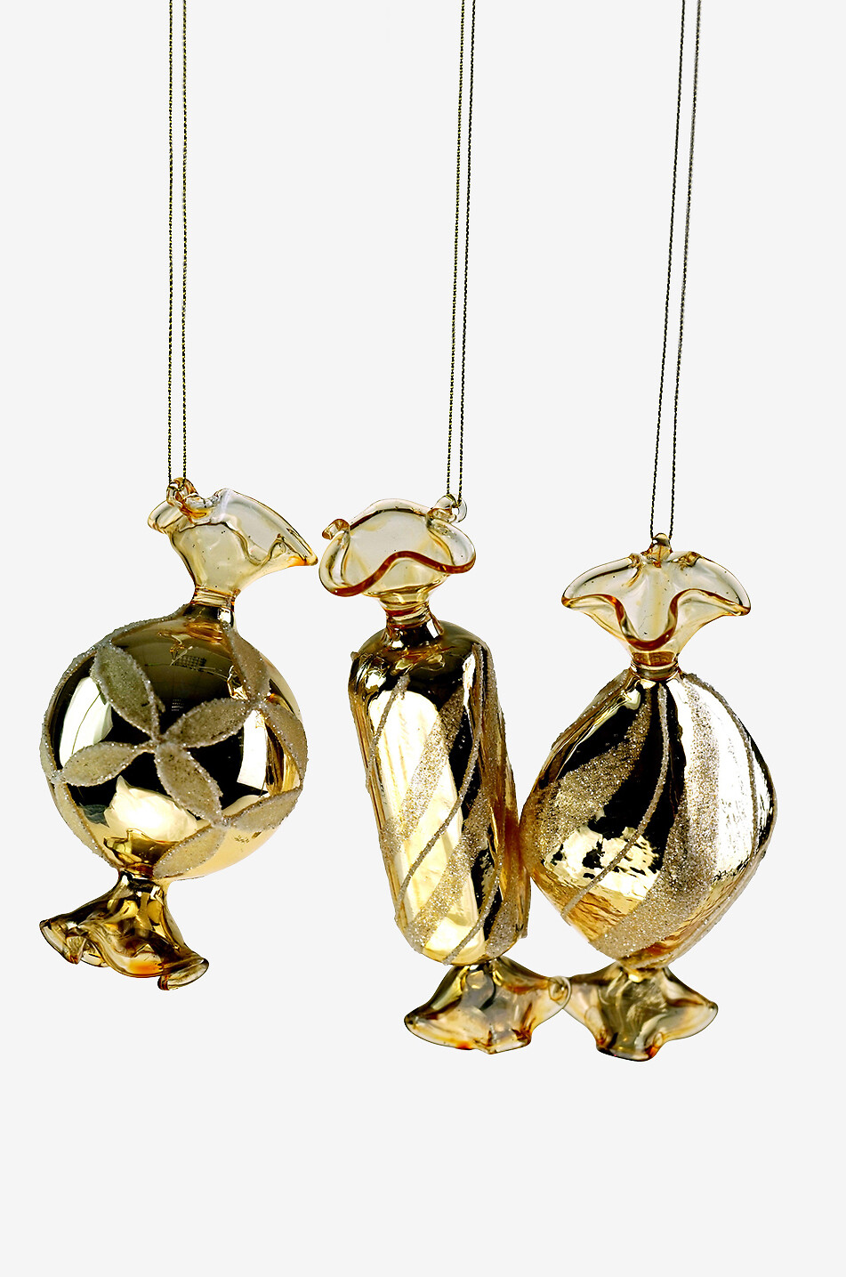 WERNER VOSS Glas-Weihnachtskugel Anhänger Candy Haus GOLDEN 1