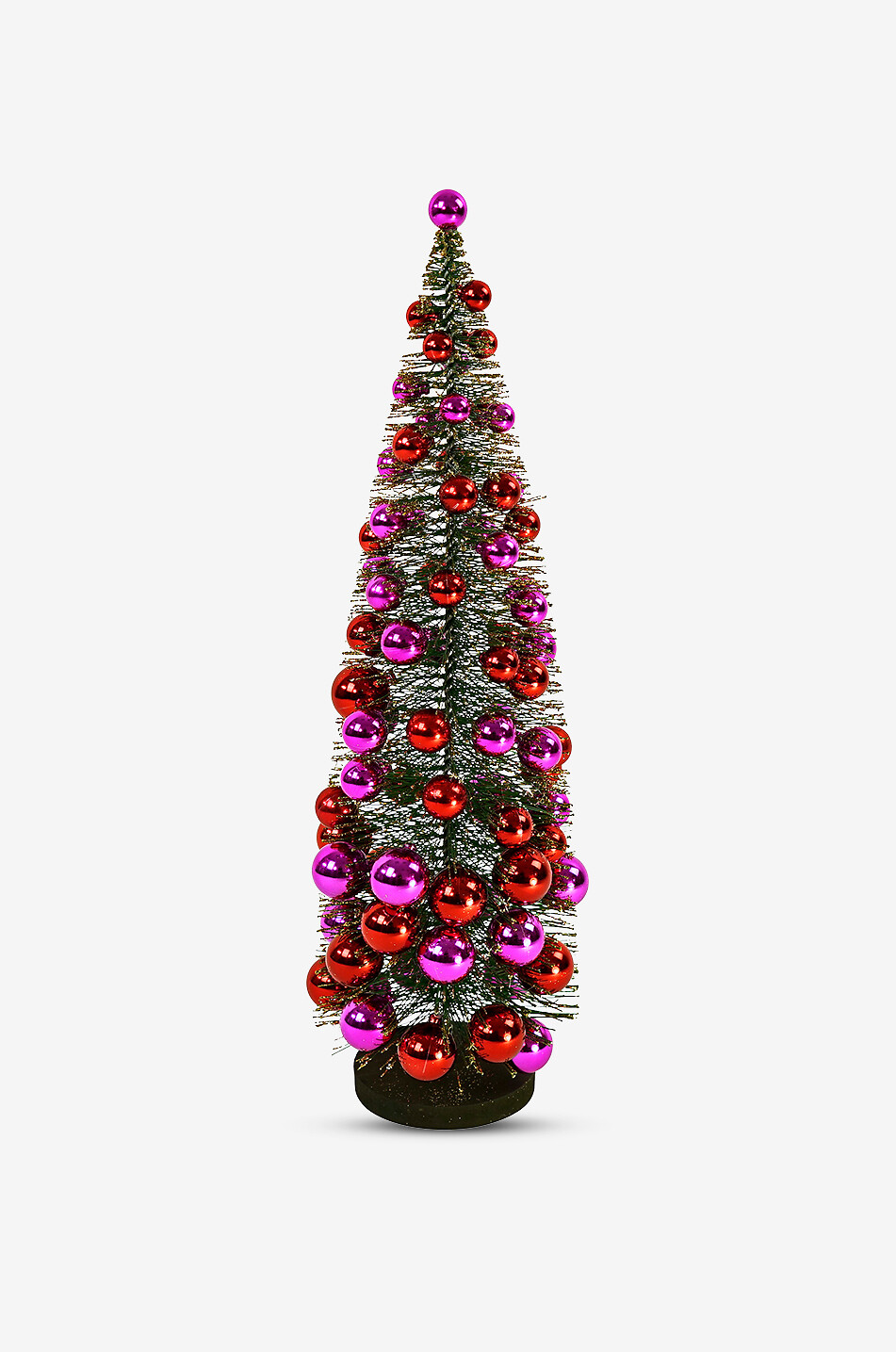 Decorative plastic tree with baubles