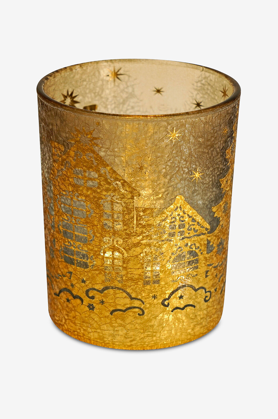 WERNER VOSS Winter landscape glass candle jar - L Home GOLDEN 1