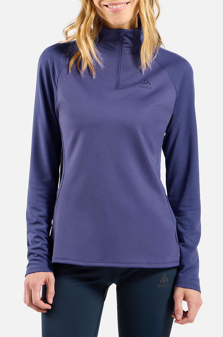 ODLO First Layer mit Stehkragen und Reissverschluss Essentials Ceramiwarm Damen BLAU 3