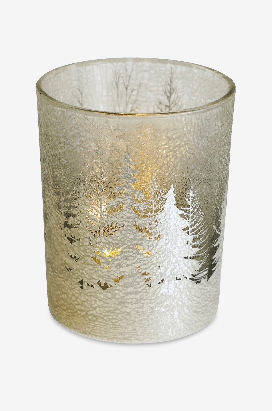 WERNER VOSS Glass tealight holder with pine tree design Home SILVER 1