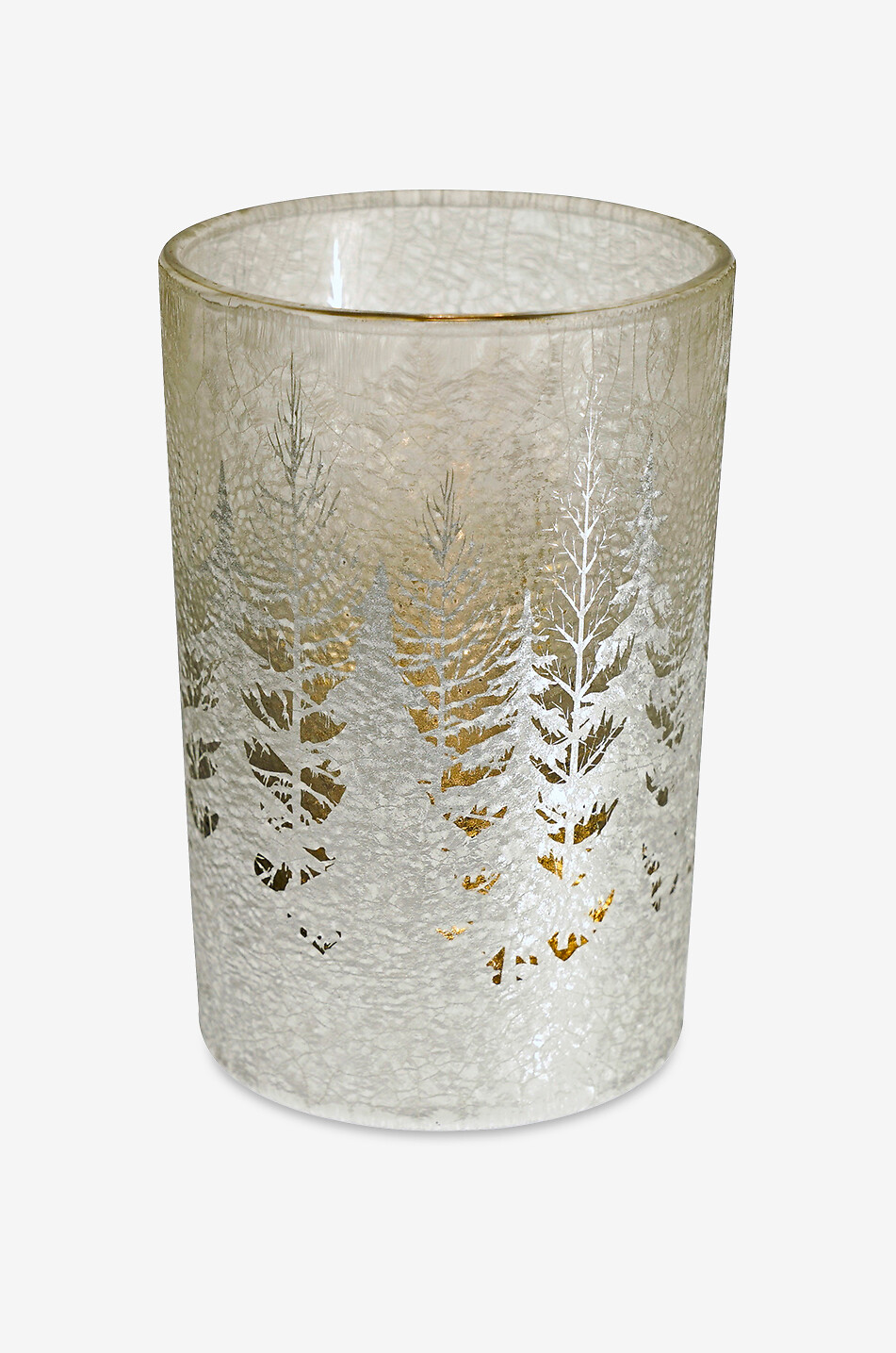Fir tree embellished glass candle jar - XL