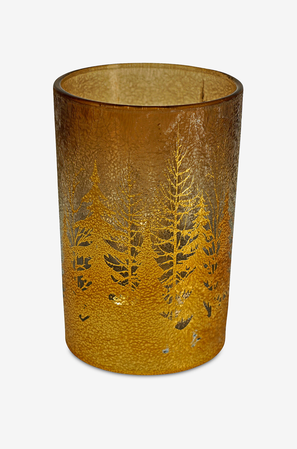 WERNER VOSS Fir tree embellished glass candle jar - XL Home GOLDEN 1