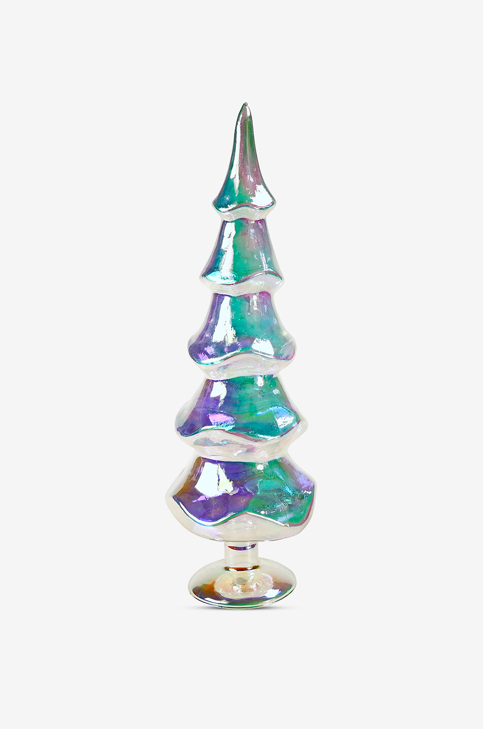 Dekorativer Tannenbaum aus irisierendem Glas - M