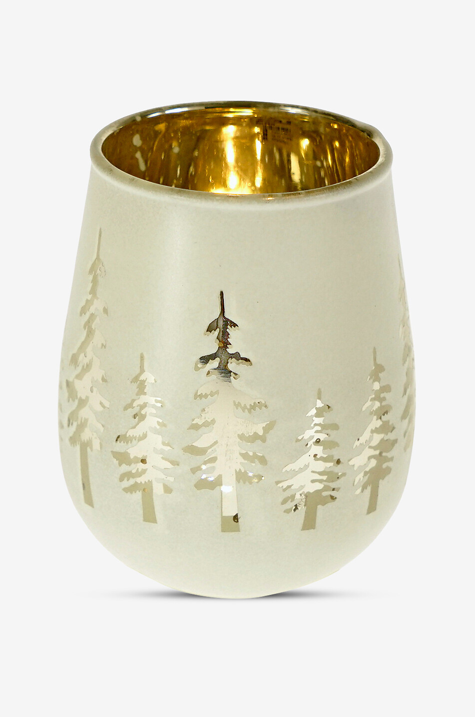 Fir Tree patterned glass candle jar - S