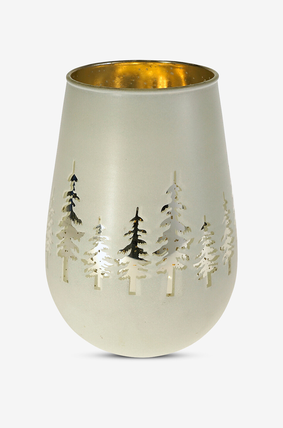 Fir Tree patterned glass candle jar - L