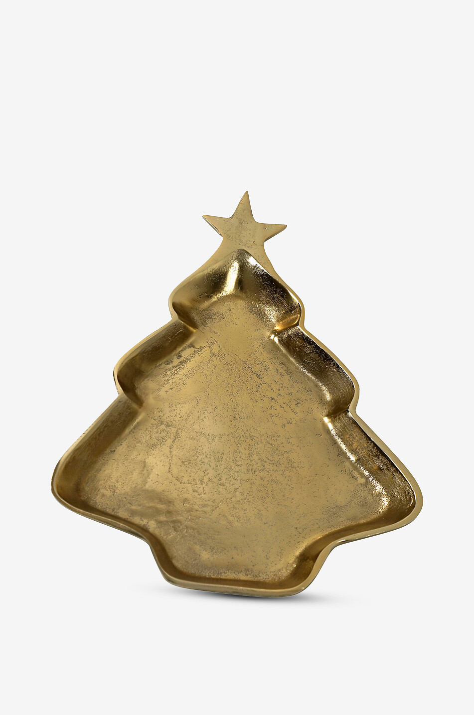 Gold-tone fir-tree-shaped tray - L