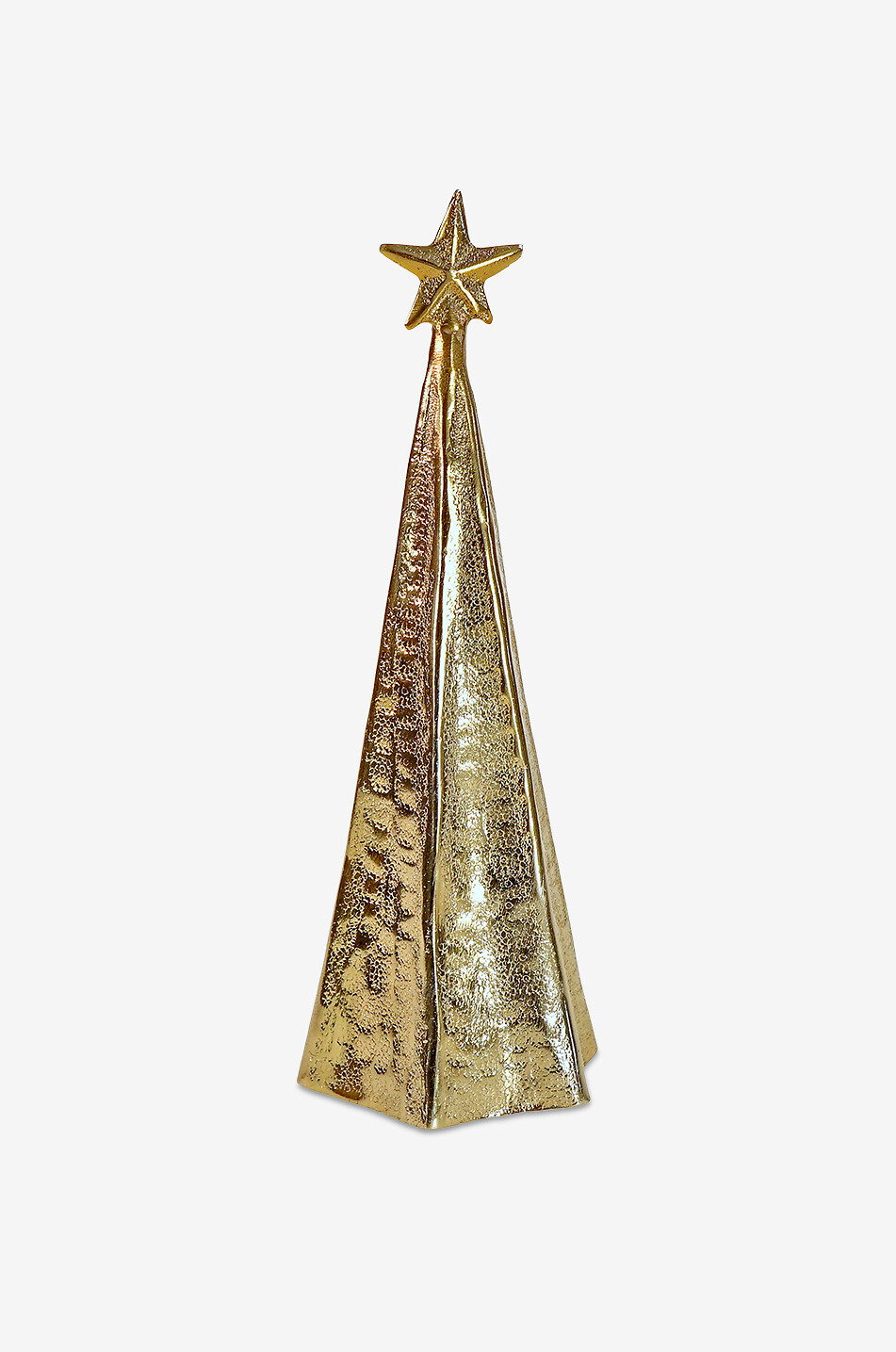 Dekorativer Tannenbaum mit Stern aus vergoldetem Metall