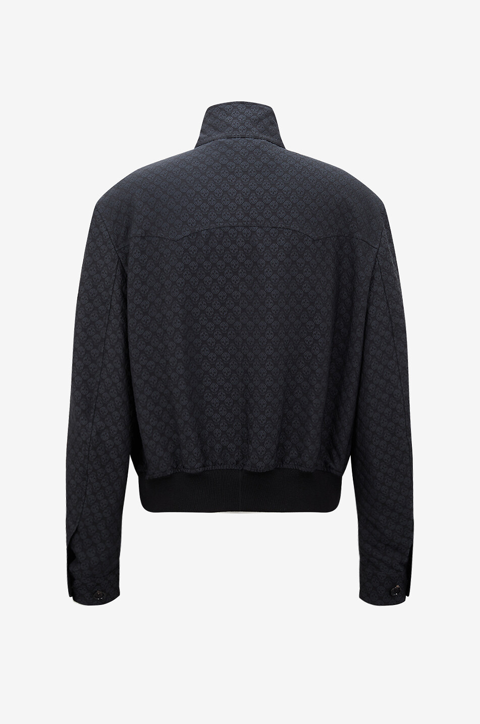 ALEXANDER McQUEEN Leichte Bomberjacke aus Totenkopf-Jacquard Harrington Herren SCHWARZ 2