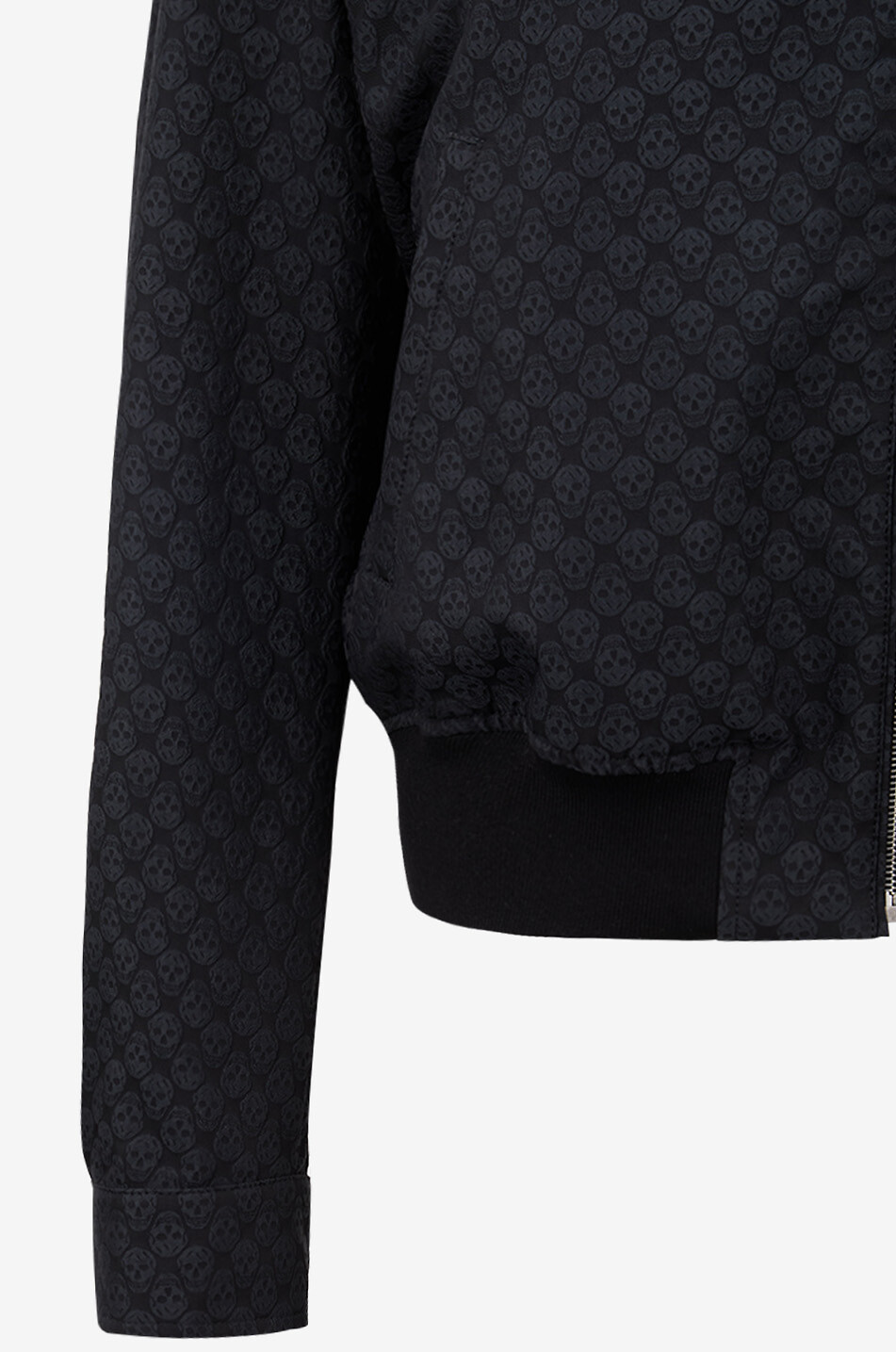 ALEXANDER McQUEEN Leichte Bomberjacke aus Totenkopf-Jacquard Harrington Herren SCHWARZ 3