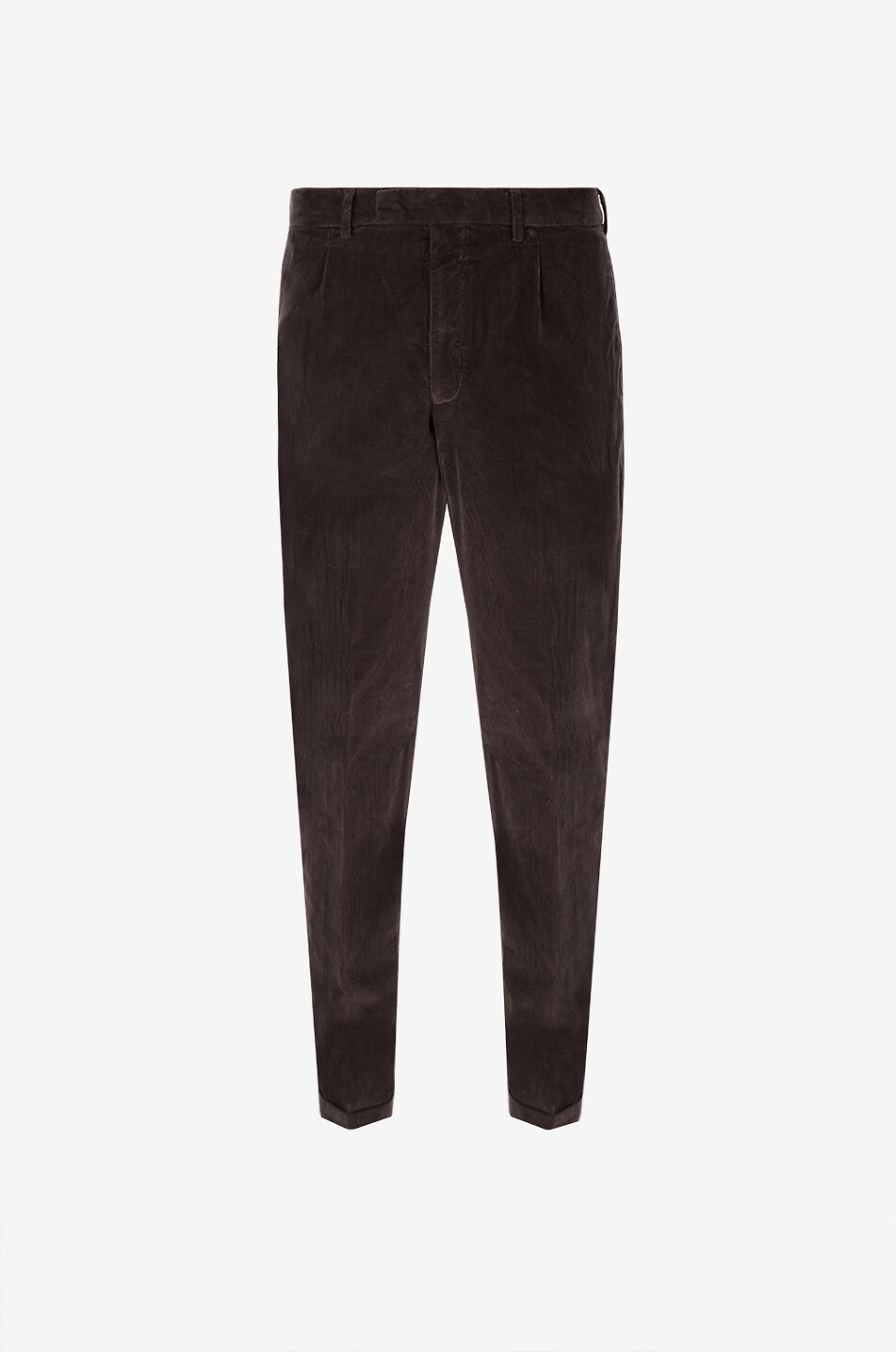 BONGENIE Ultra slim fit pinstripe corduroy trousers Men DARK BROWN 2