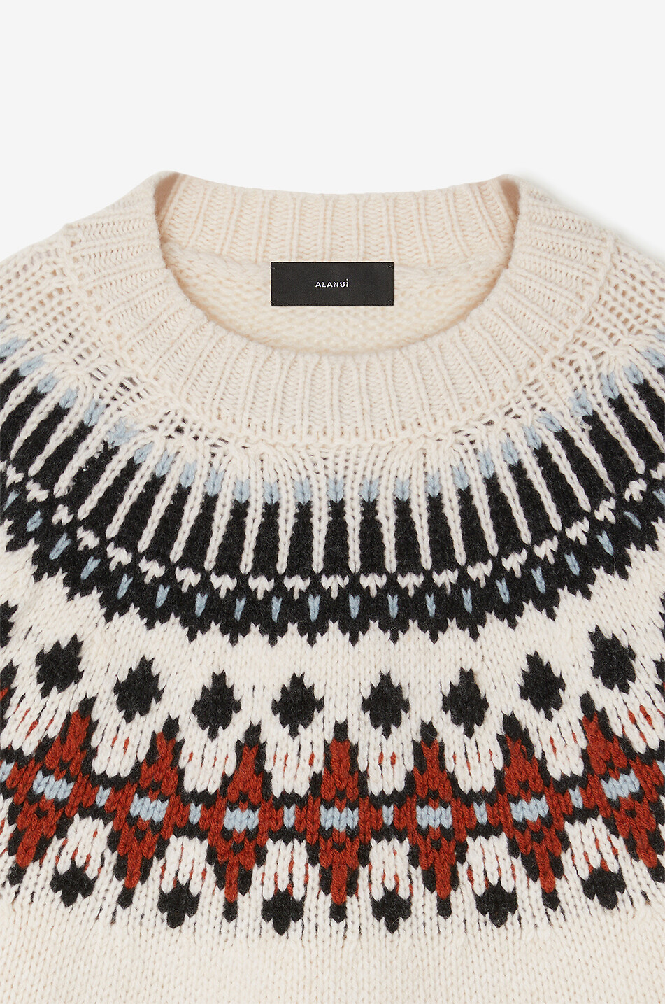 ALANUI Pull jacquard à col rond en laine Sweet Winter Femme BLANC 6