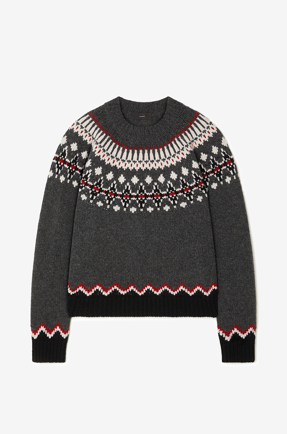 Pull jacquard à col rond en laine Sweet Winter