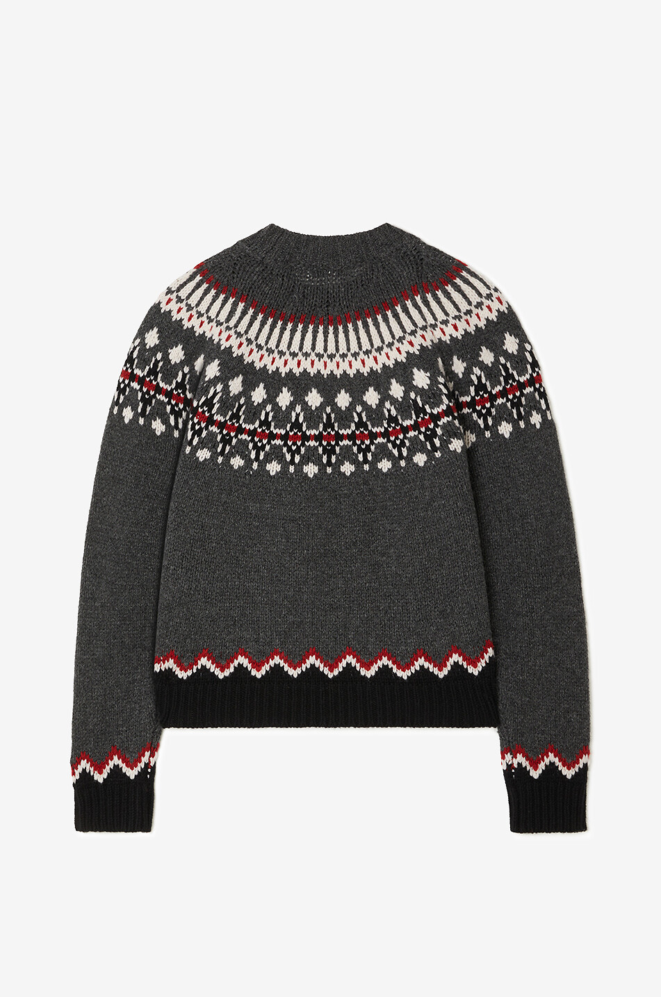 ALANUI Pull jacquard à col rond en laine Sweet Winter Femme GRIS FONCÉ 2