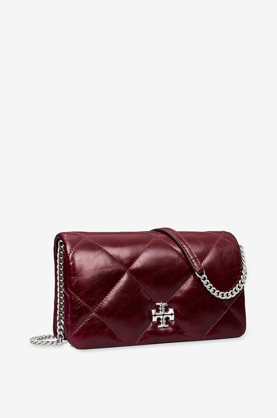 TORY BURCH Kira Diamond quilted leather shoulder bag Women DARK RED 2