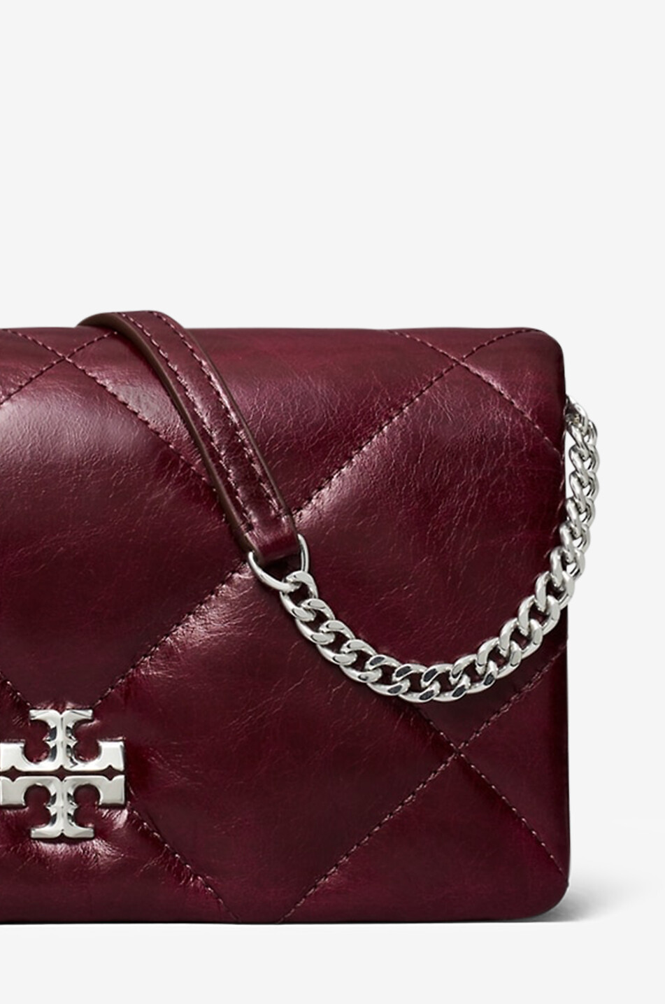 TORY BURCH Kira Diamond quilted leather shoulder bag Women DARK RED 4