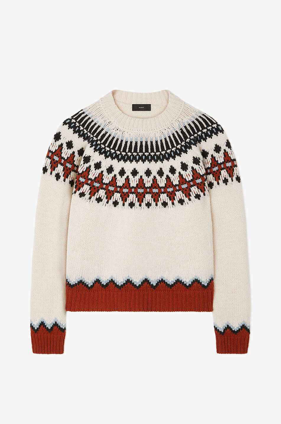 Pull jacquard à col rond en laine Sweet Winter