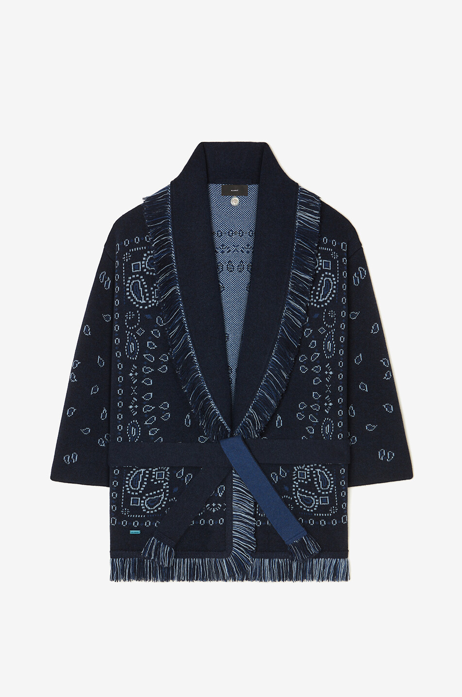 ALANUI Bandana Midnight cashmere jacquard cardigan Women DARK BLUE 1