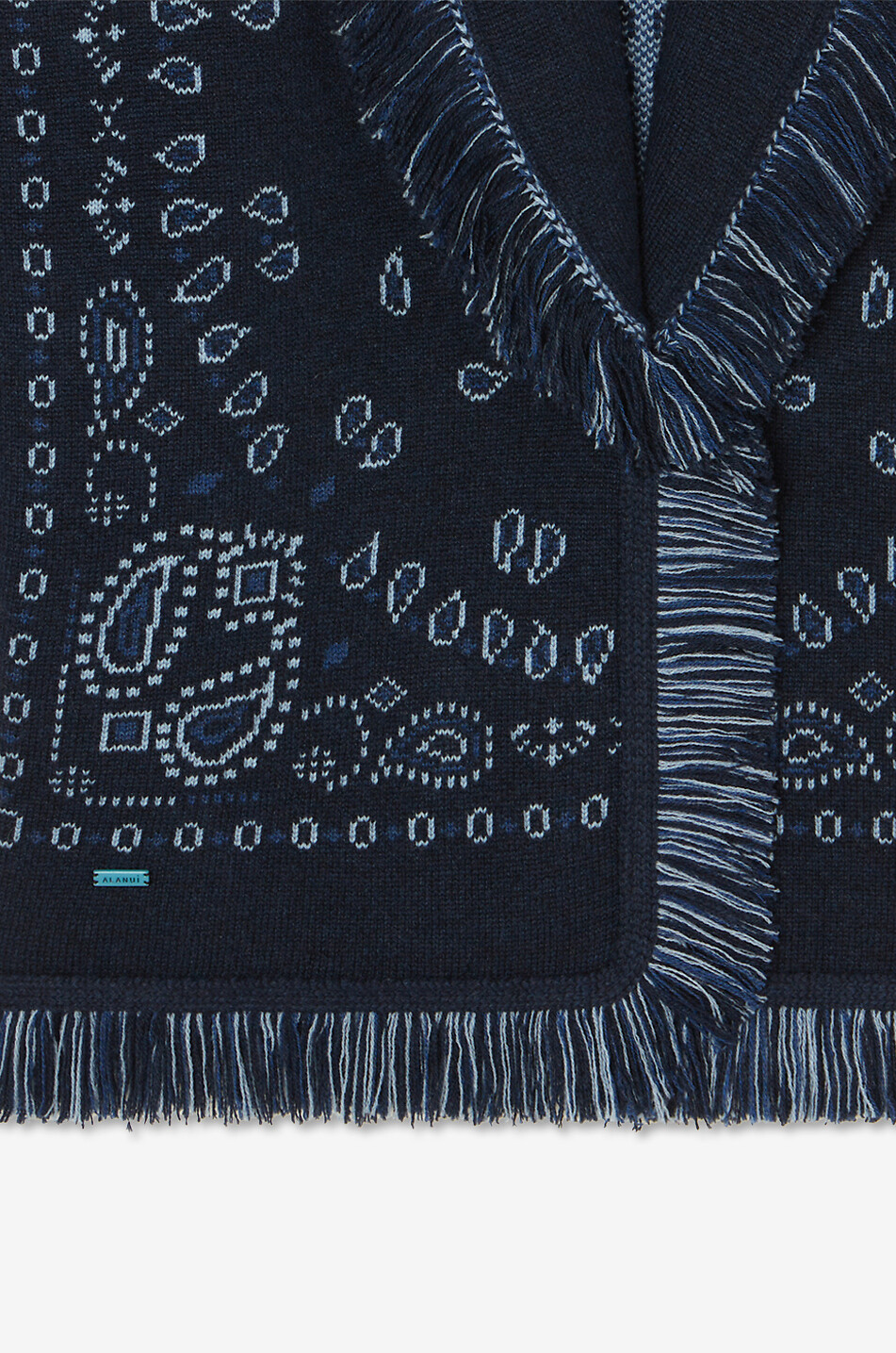 ALANUI Bandana Midnight cashmere jacquard cardigan Women DARK BLUE 3