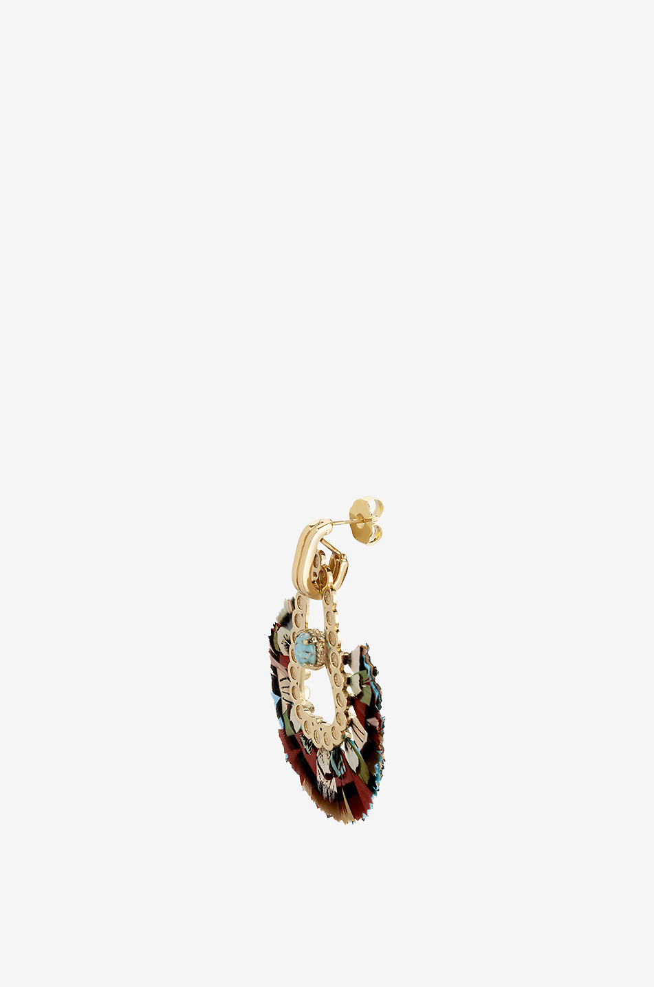 GAS BIJOUX Boucles d'oreilles ornées de plumes et de cabochons Fortaleza Femme MULTICOLORE1 2