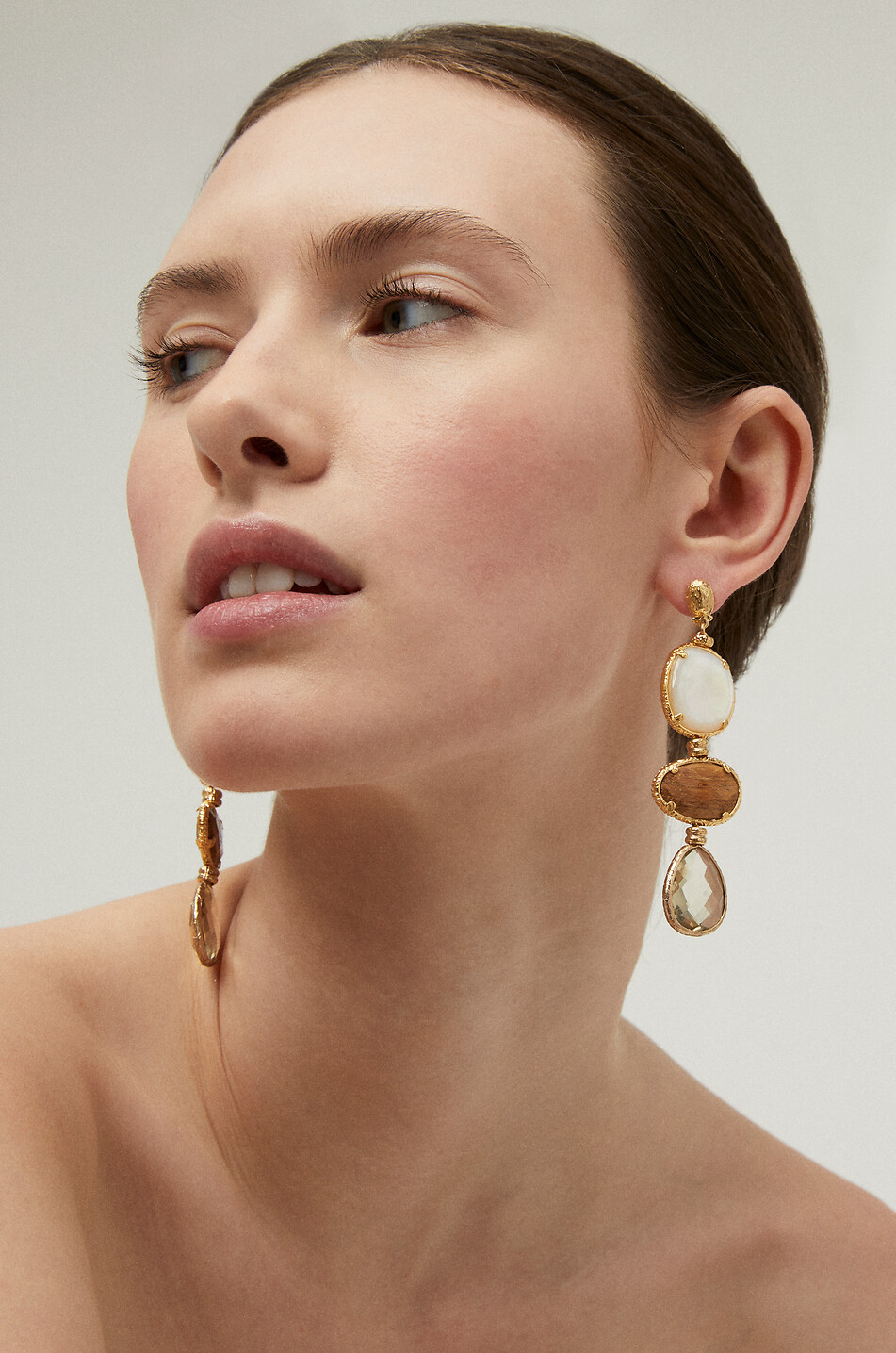 GAS BIJOUX Silène GM golden drop earrings Women MULTI COLOURED 2