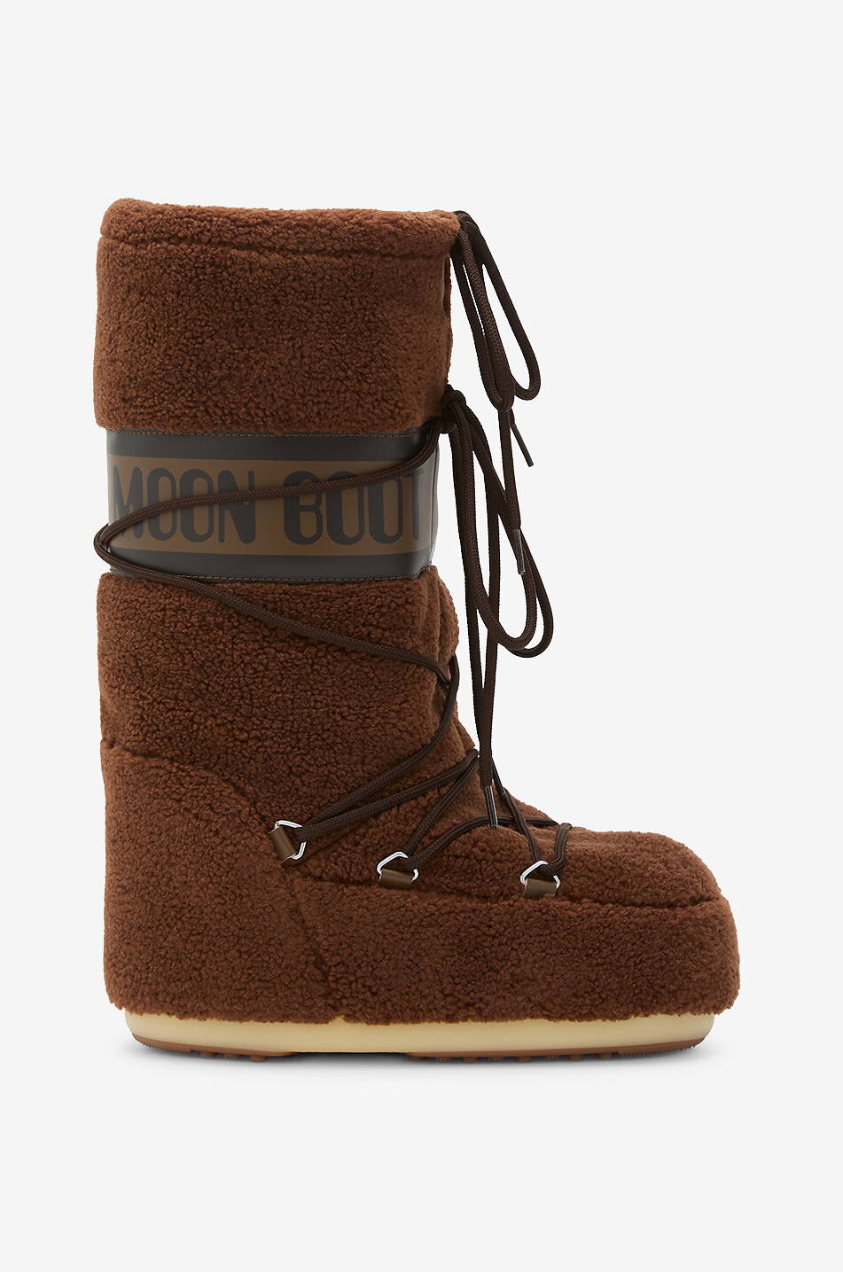 MOON BOOT Icon fleece snow boots Women DARK BROWN 1